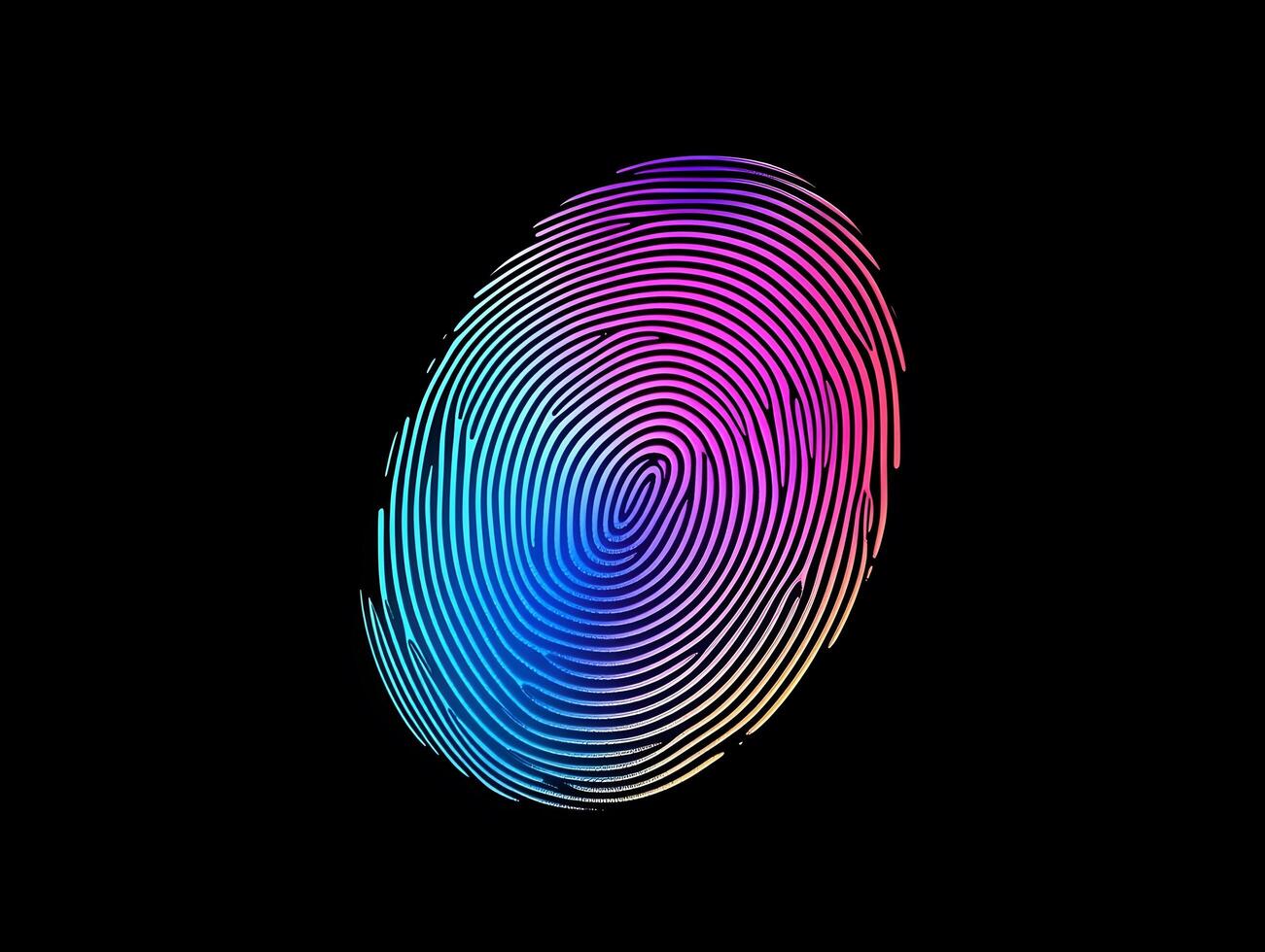 Colorful Fingerprint identity. Thumbprint for criminal scenes or id authentification photo