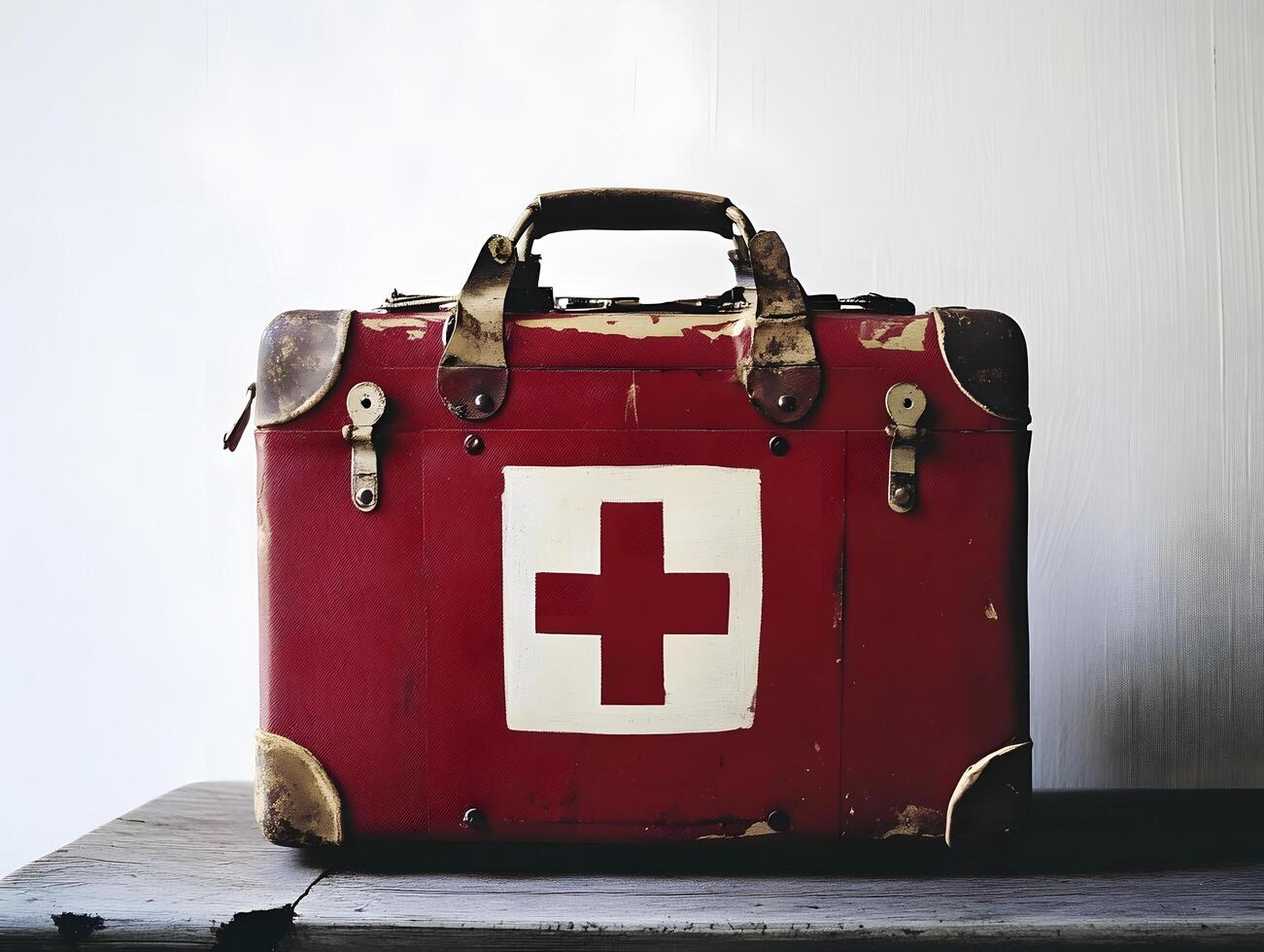 red cross medical suitcase clinic first aid kit bag medicine case photo