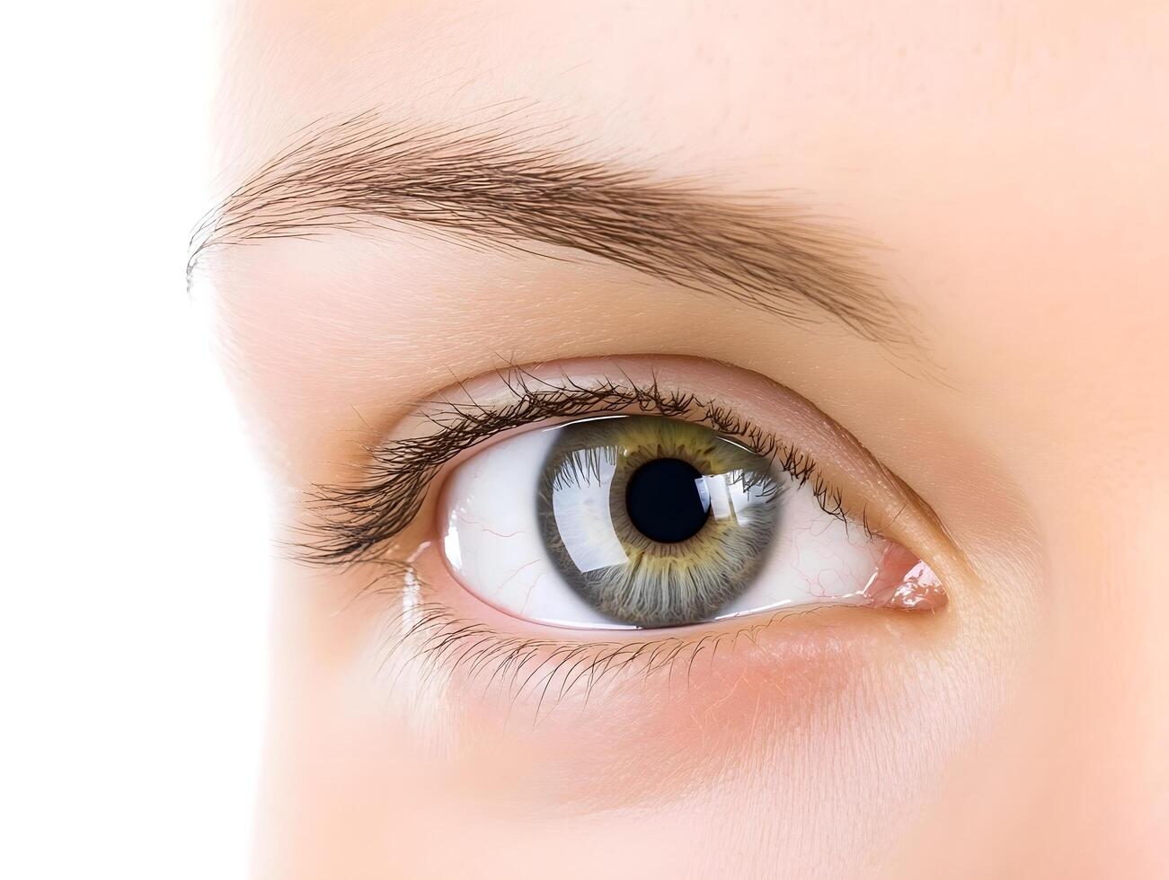Human Eye close-up beauty with eyelashes ,iris and pupil eyes vision photo