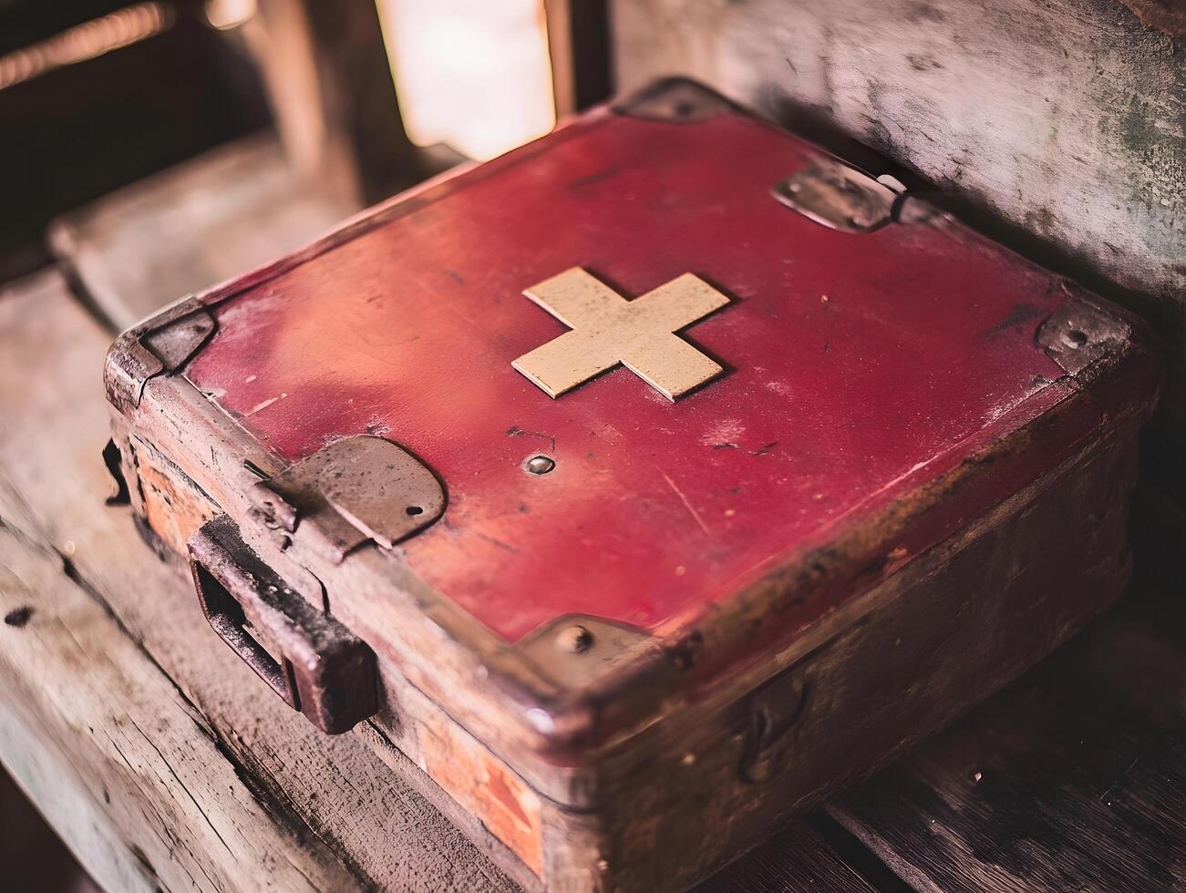 red cross medical suitcase clinic first aid kit bag emergency case photo