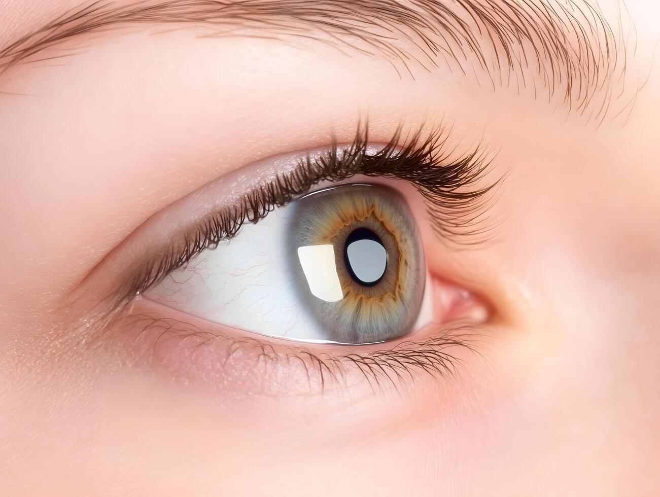 Human Eye beauty with eyelashes pupil eyes vision photo