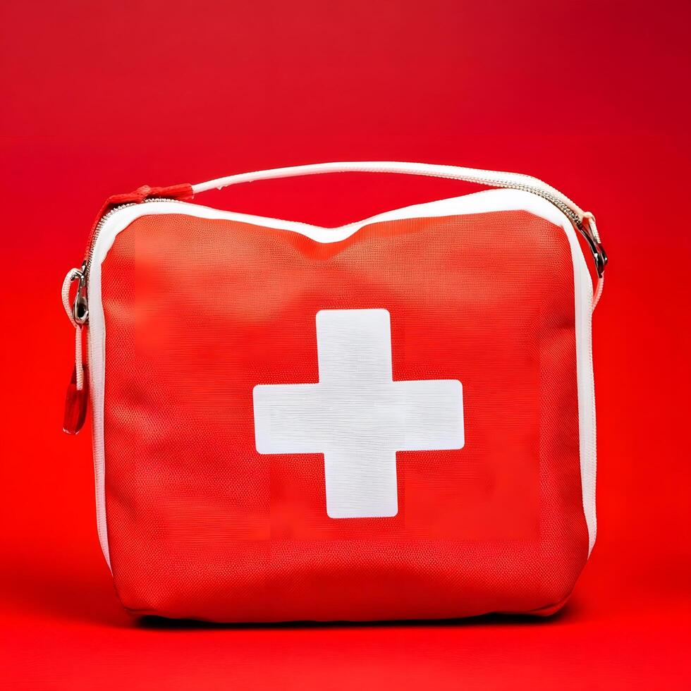 red cross medical suitcase clinic first aid kit bag emergency photo