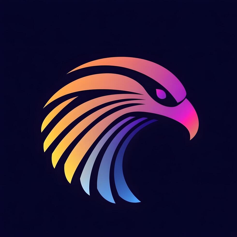Colorful Wildlife Eagle Bird Head icon logo symbol photo