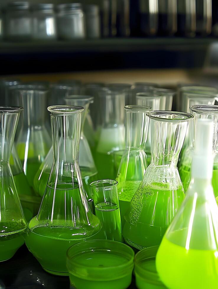 Green Chemical lab chemistry scientific laboratory cleaning liquid photo
