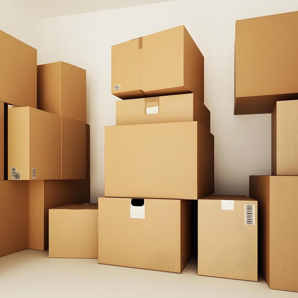 Logistics Boxes Delivery Packaging Carton shipping photo
