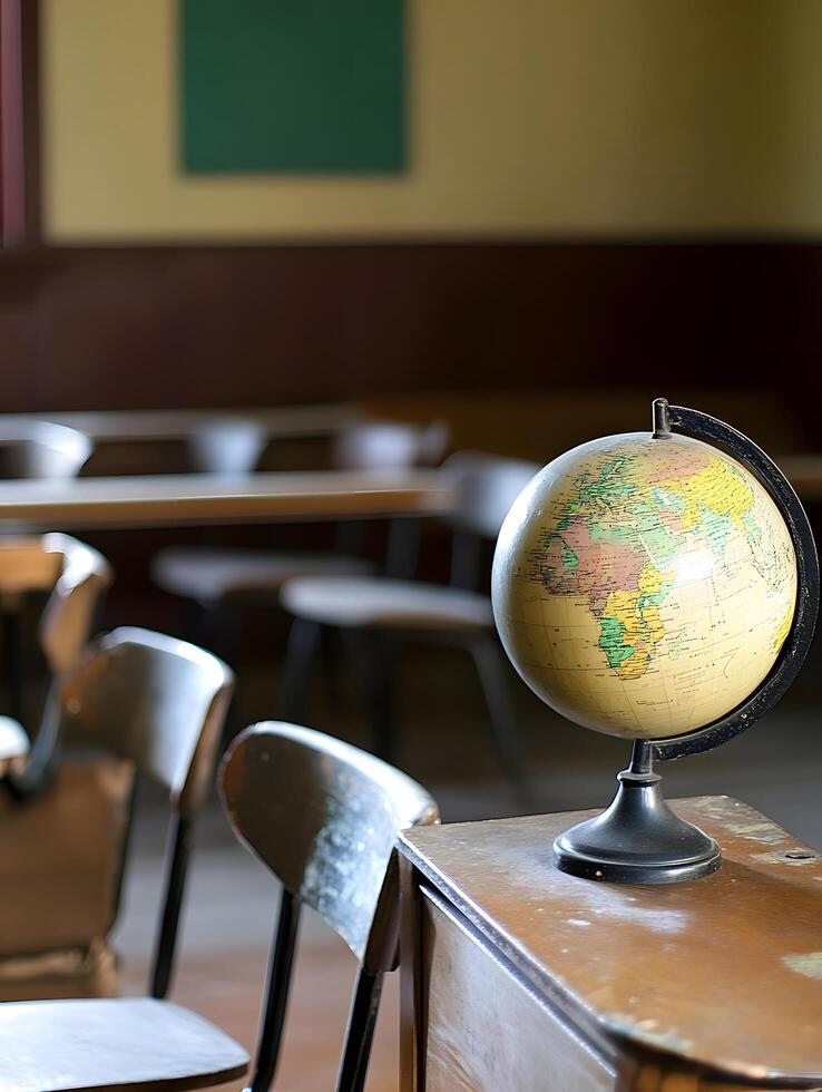 Globe in a school classroom primary education geography map photo