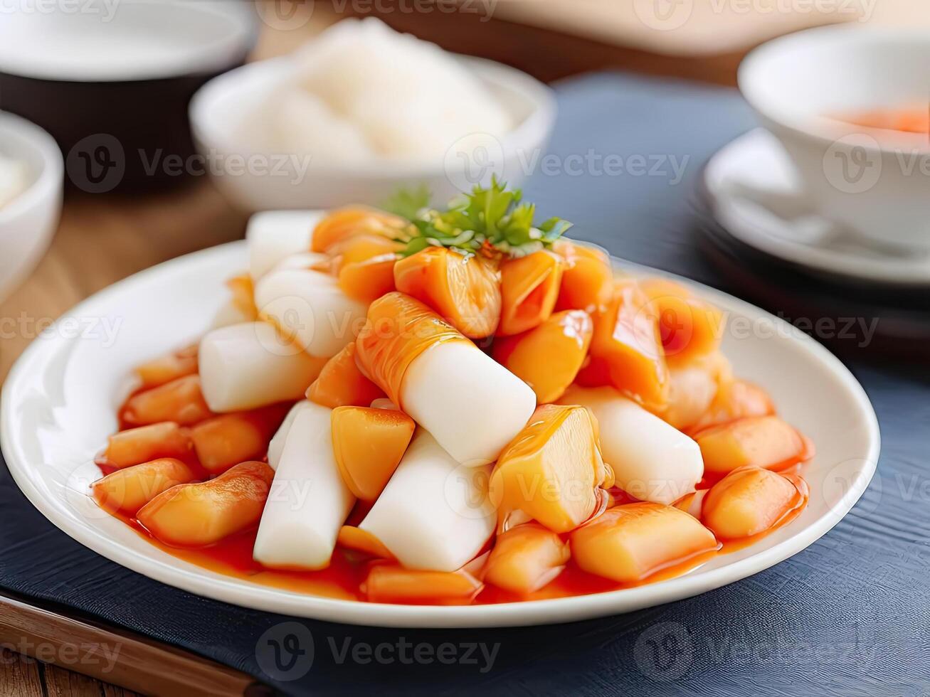 Tteokbokki food design for any cooking contents. photo