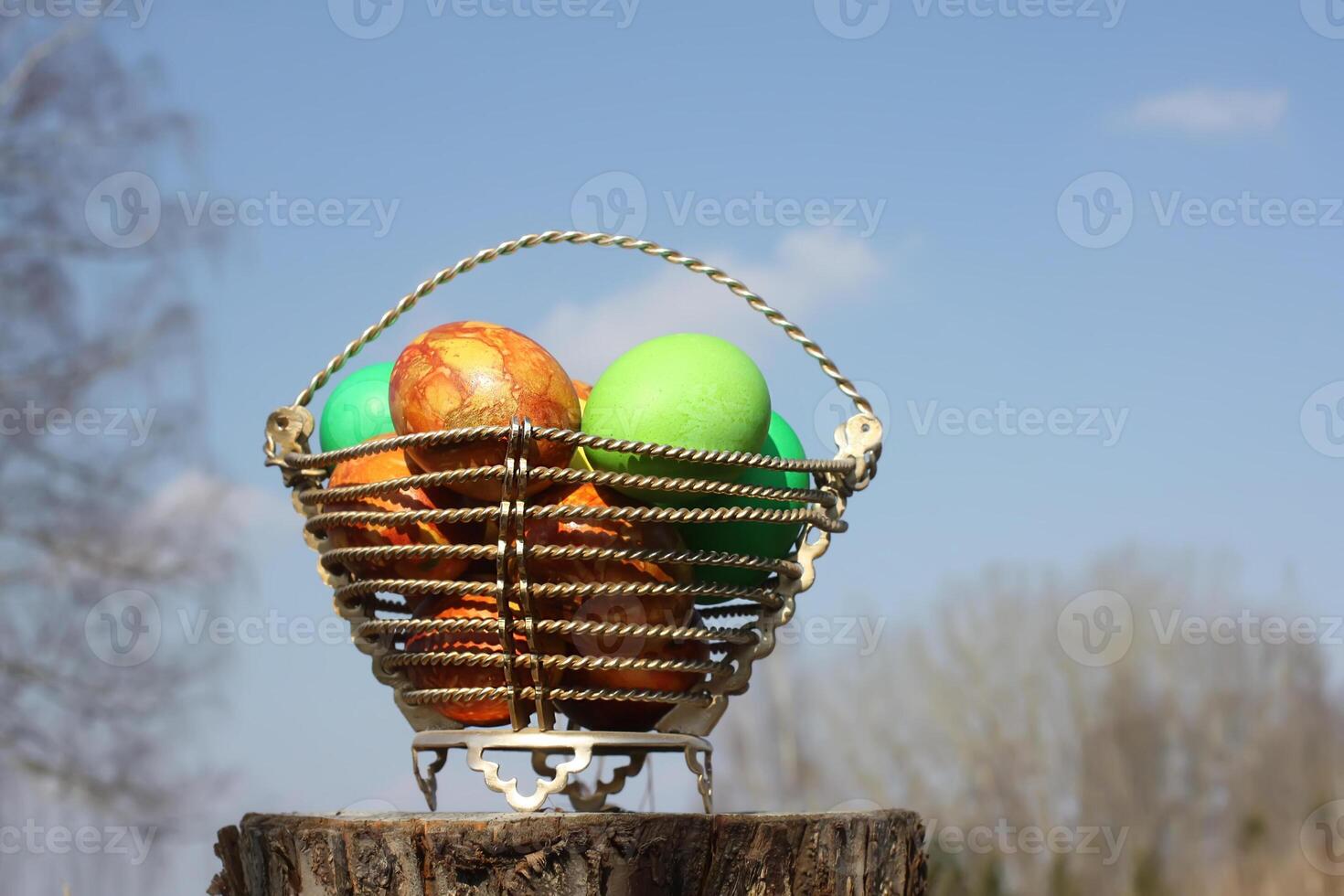 Colorful Easter eggs photo