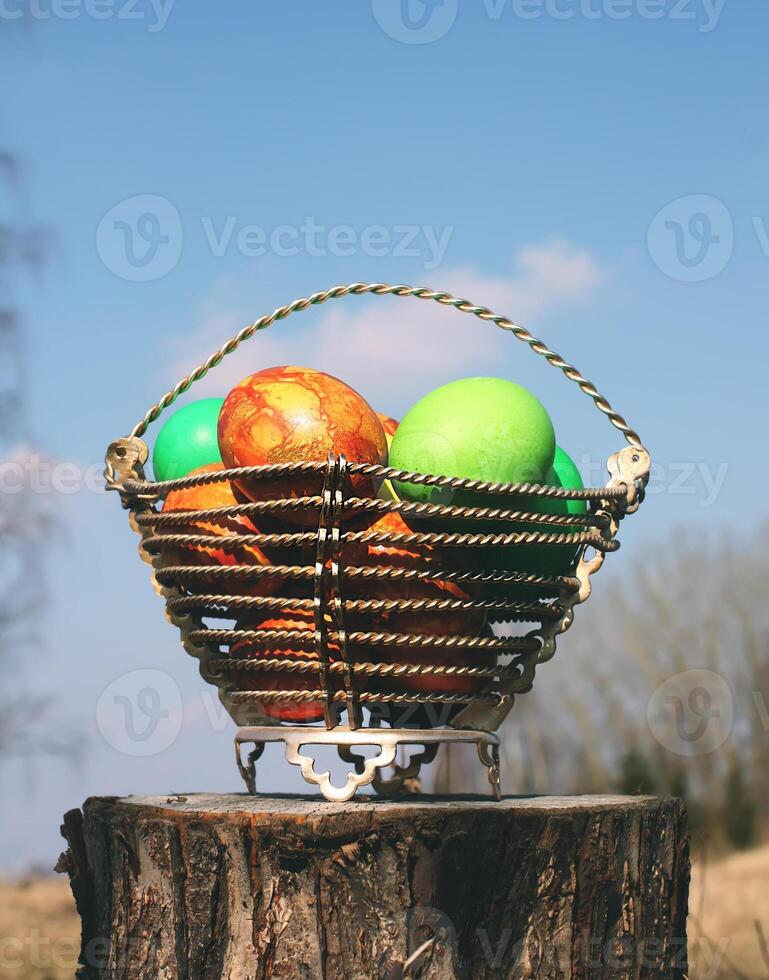 Colorful Easter eggs photo