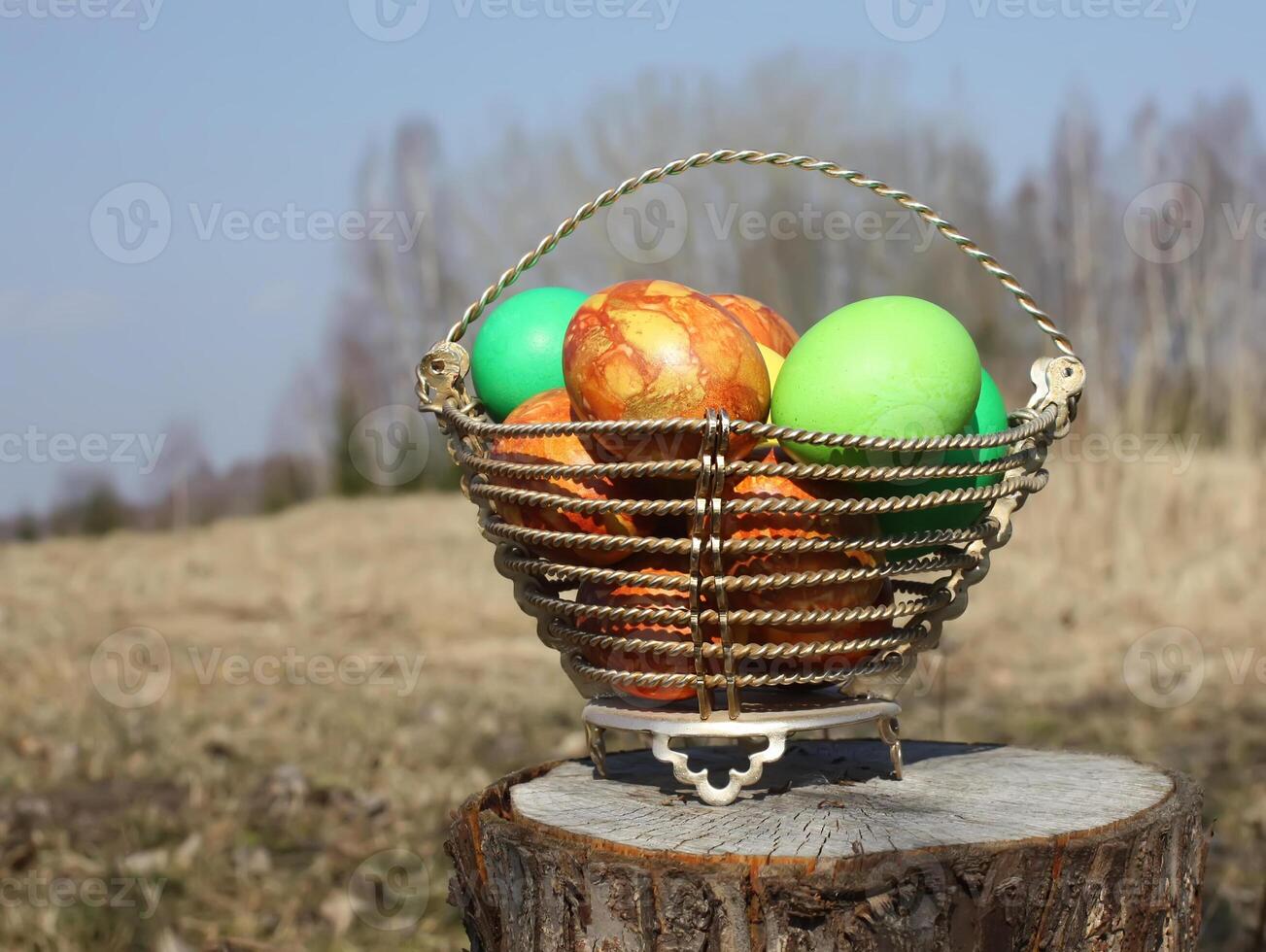 Colorful Easter eggs photo