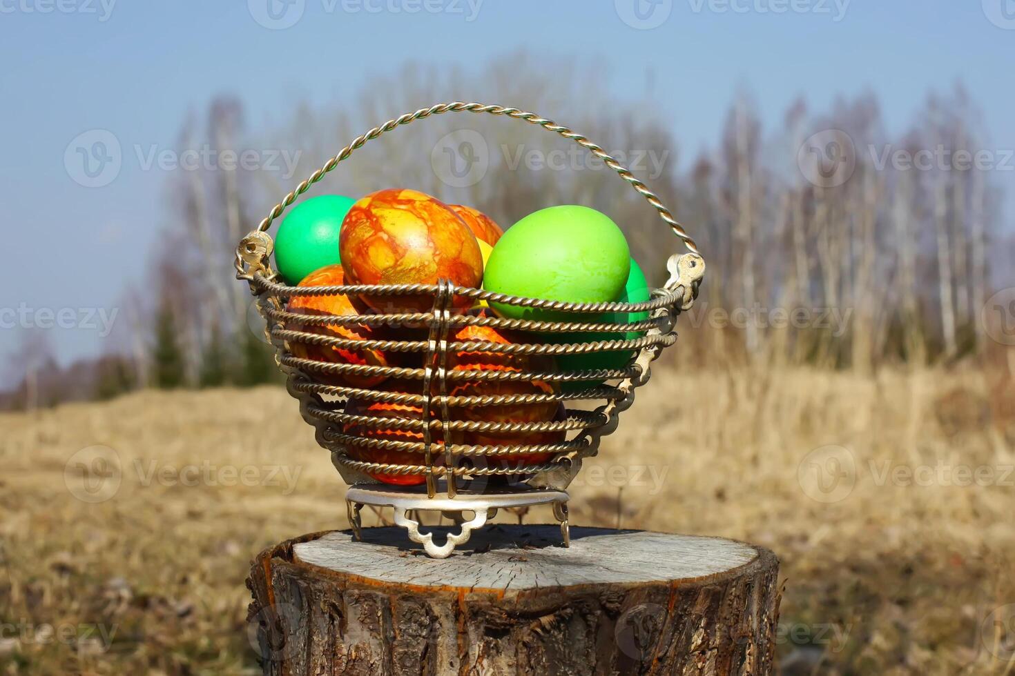 Colorful Easter eggs photo