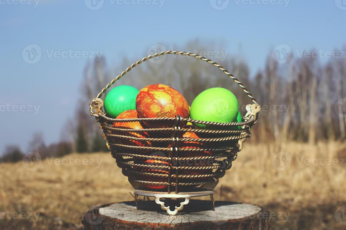 Colorful Easter eggs photo