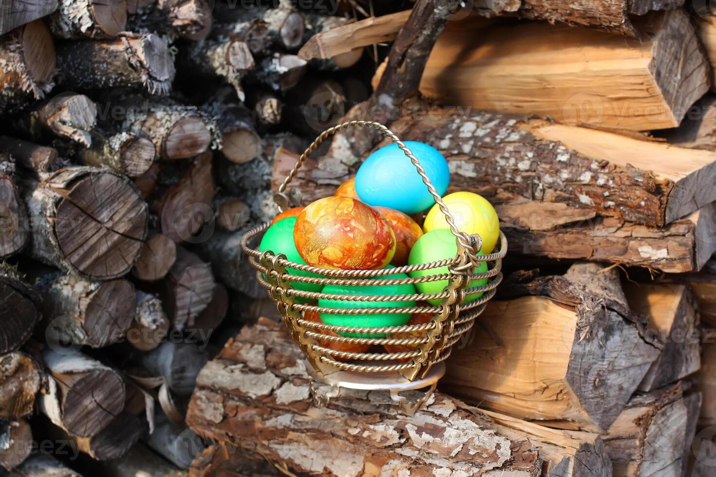 Colorful Easter eggs photo