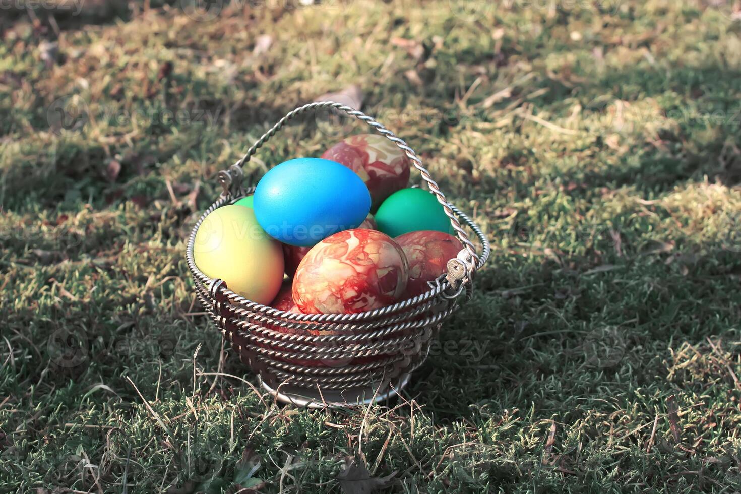 Colorful Easter eggs photo