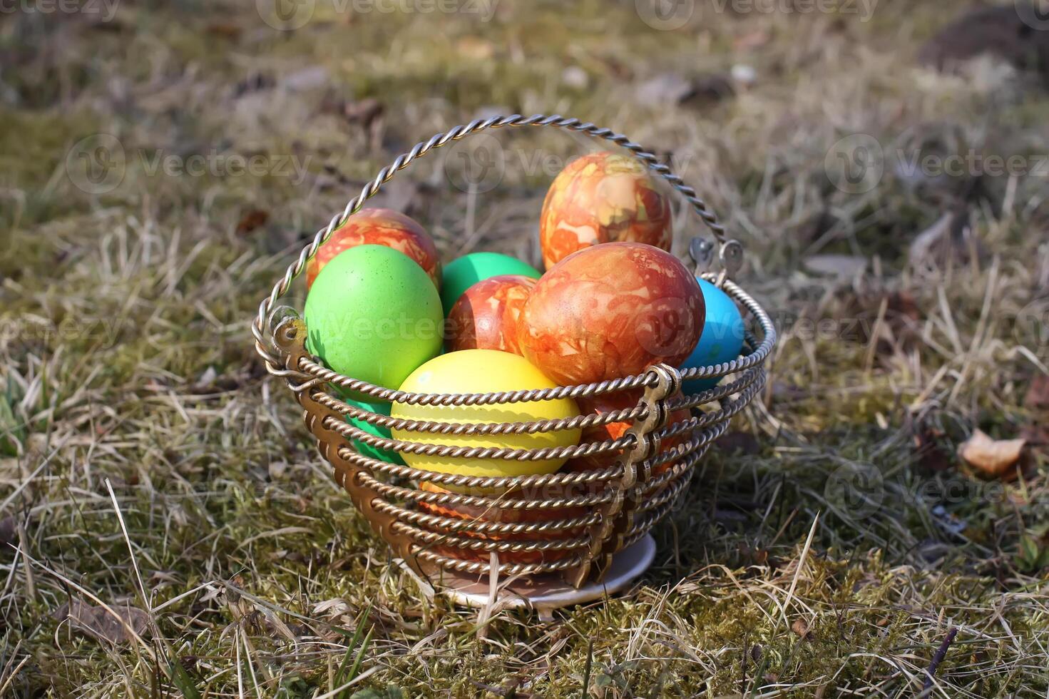 Colorful Easter eggs photo