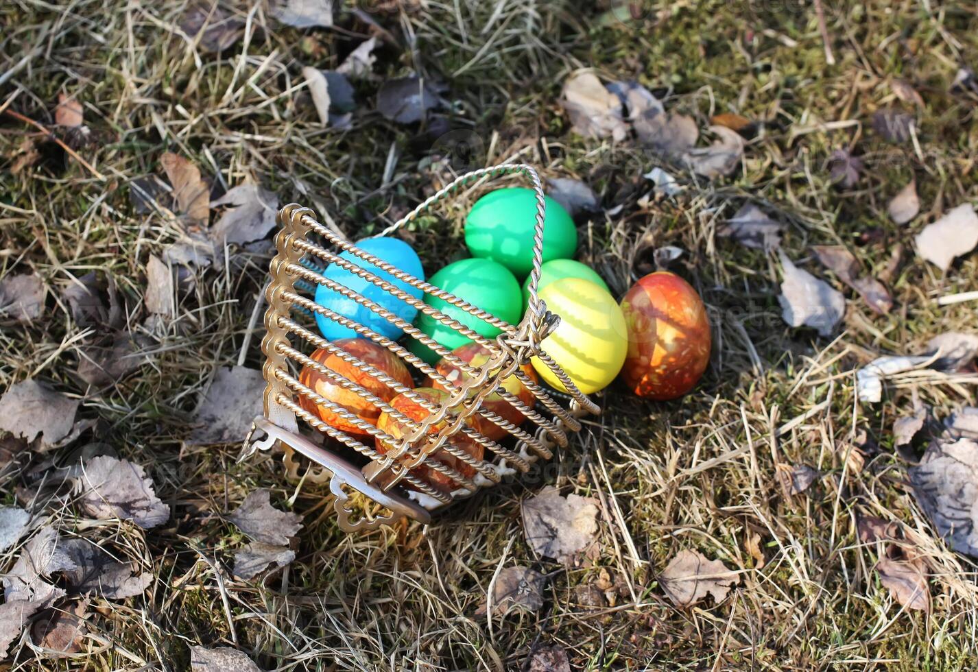 Colorful Easter eggs photo