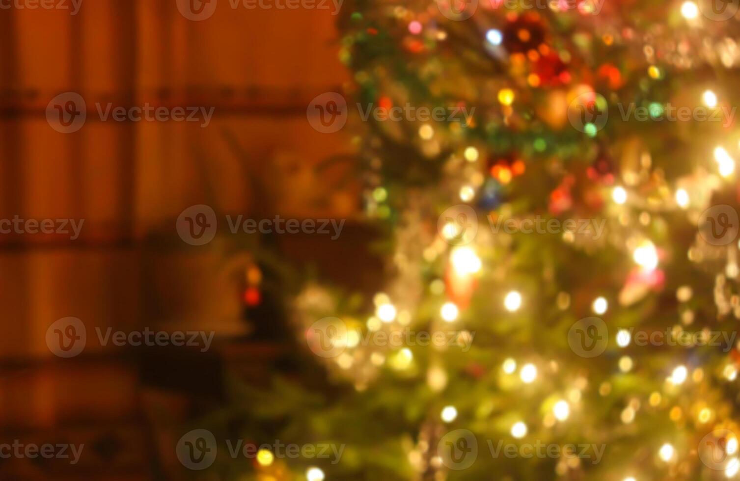 Golden blur bokeh light background. photo