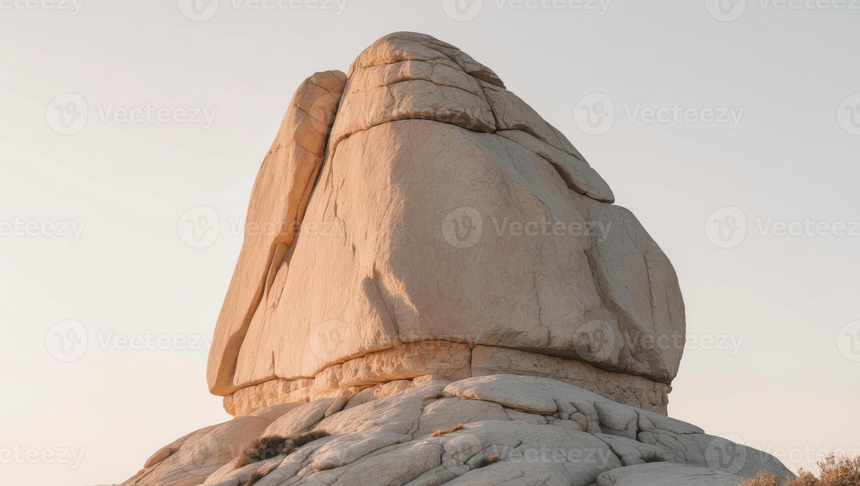 Rugged rock formation in natural environment. photo