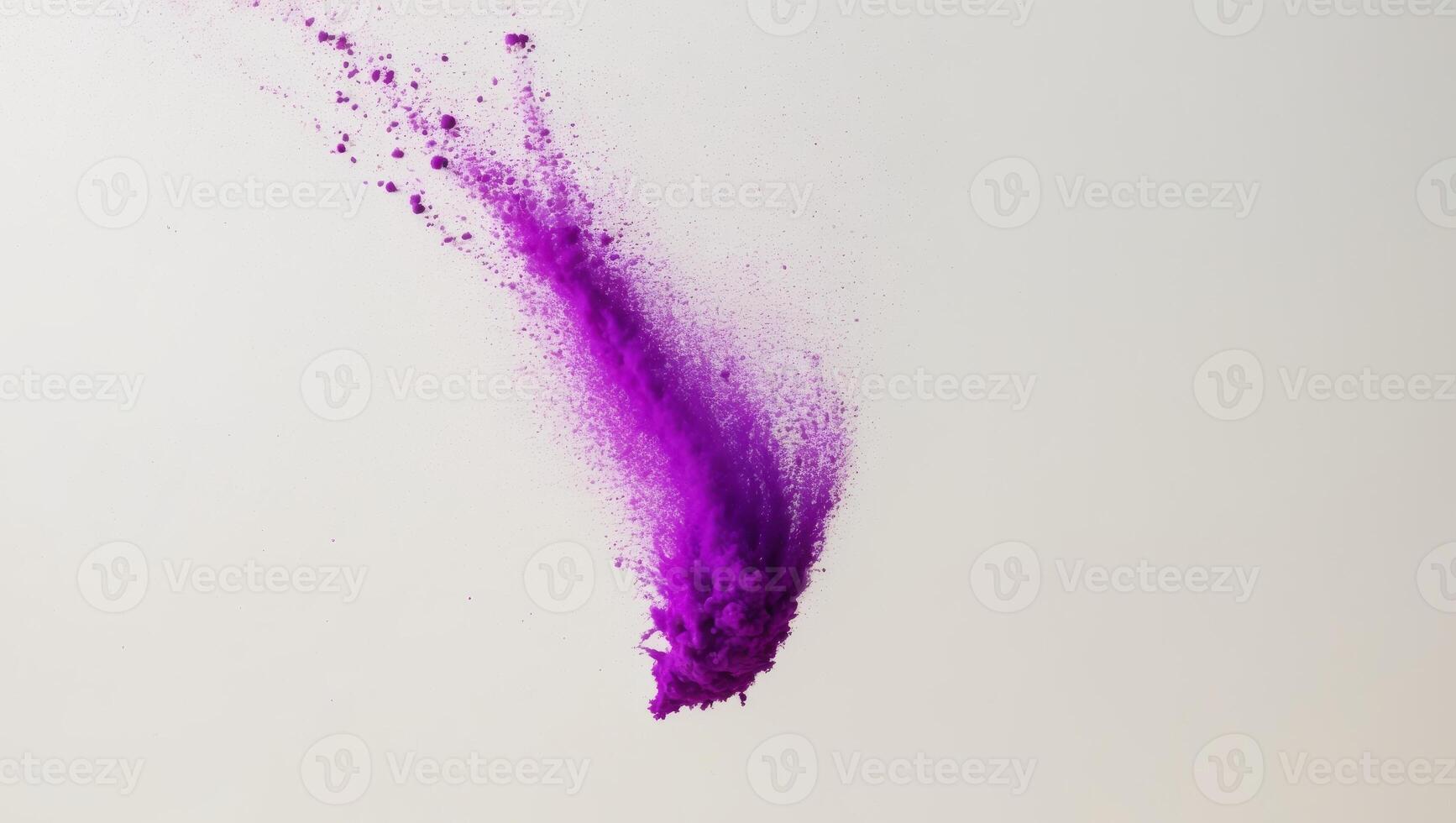 Capture the striking splash of violet dust on a light canvas in a captivating visual that provides plenty of area for written content. photo