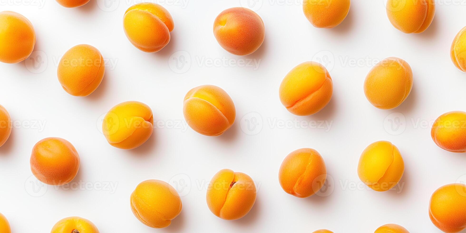 Small group of apricots in a slightly irregular pattern, food photography photo