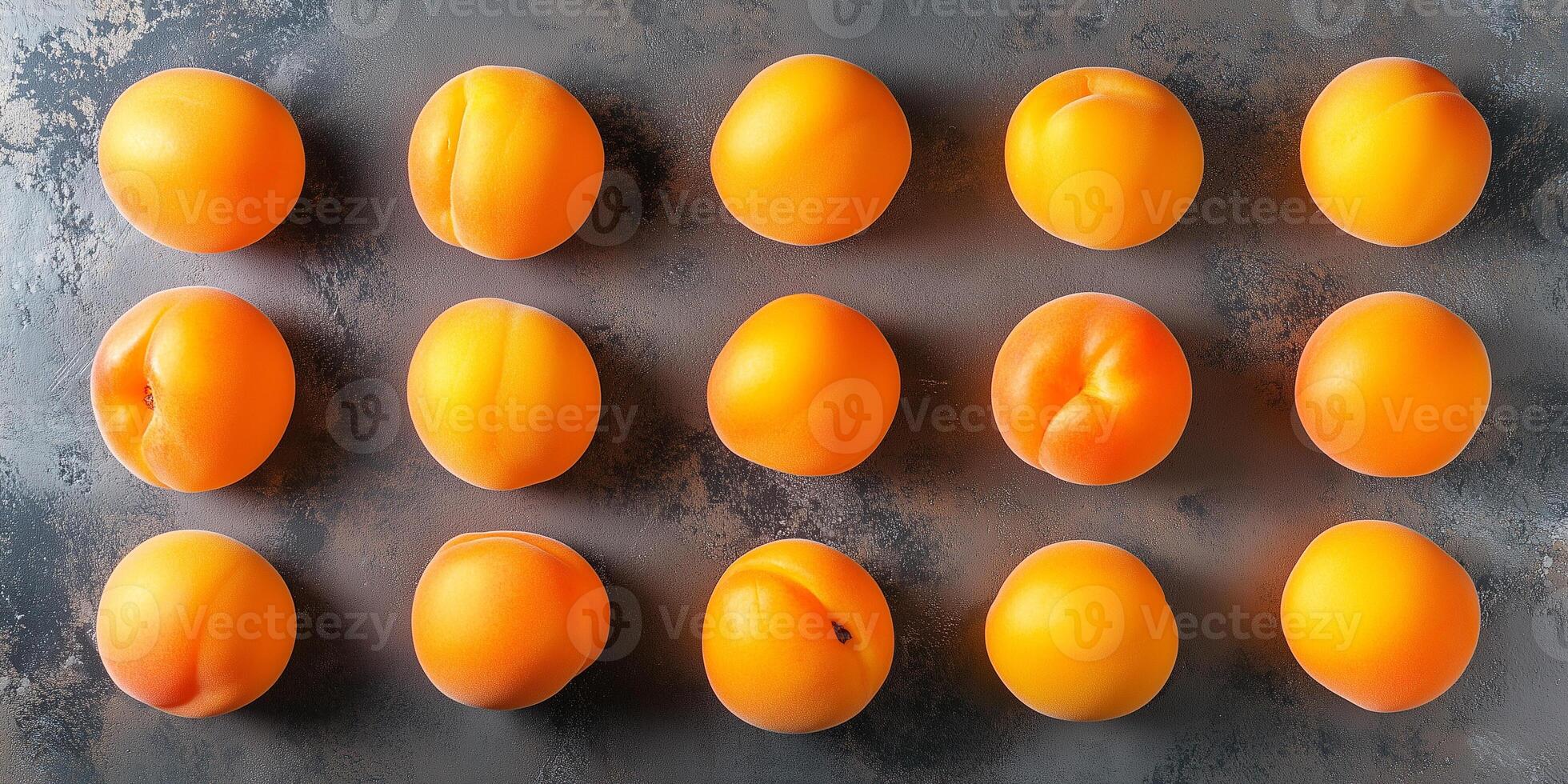 Small group of apricots in a slightly irregular pattern, meal photography photo