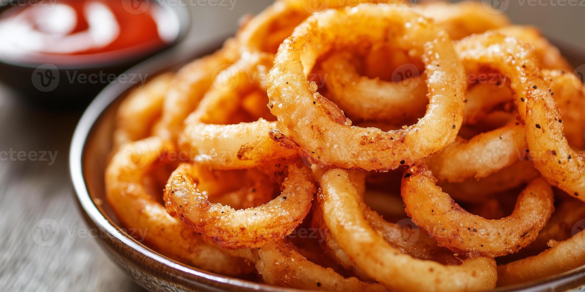 Close-up of curly fries stacked on ceramic plate, gastronomy photography photo
