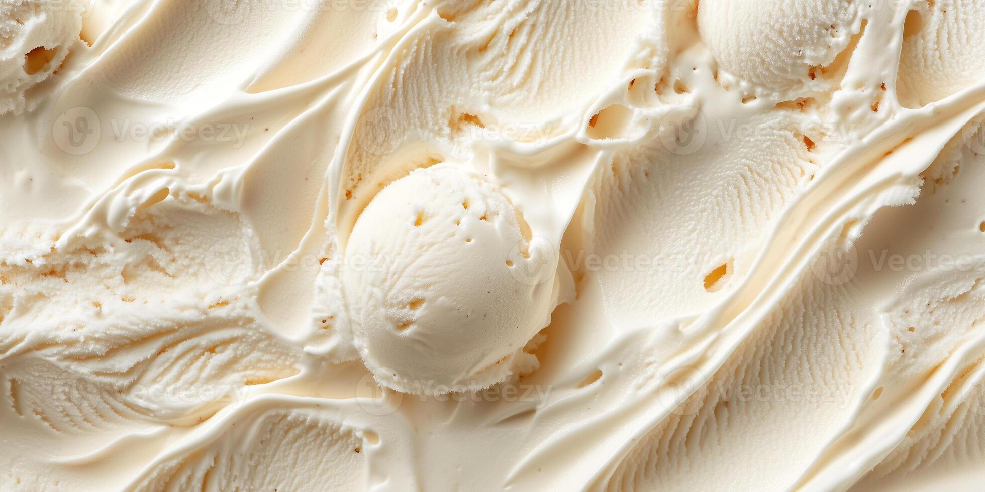 Close-up of melting dairy-free ice cream, with soft edges and a smooth, creamy texture, gastronomy photography photo