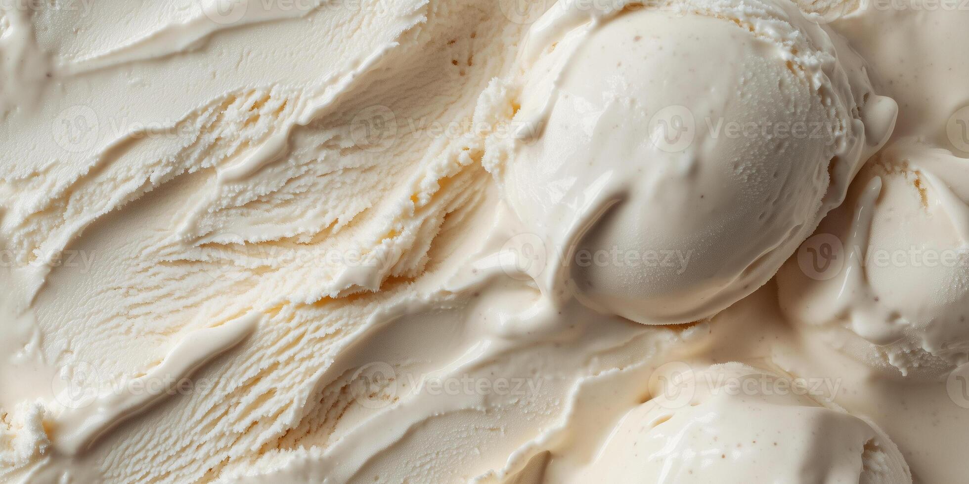 Close-up of melting dairy-free ice cream, with soft edges and a smooth, creamy texture, meal photography photo