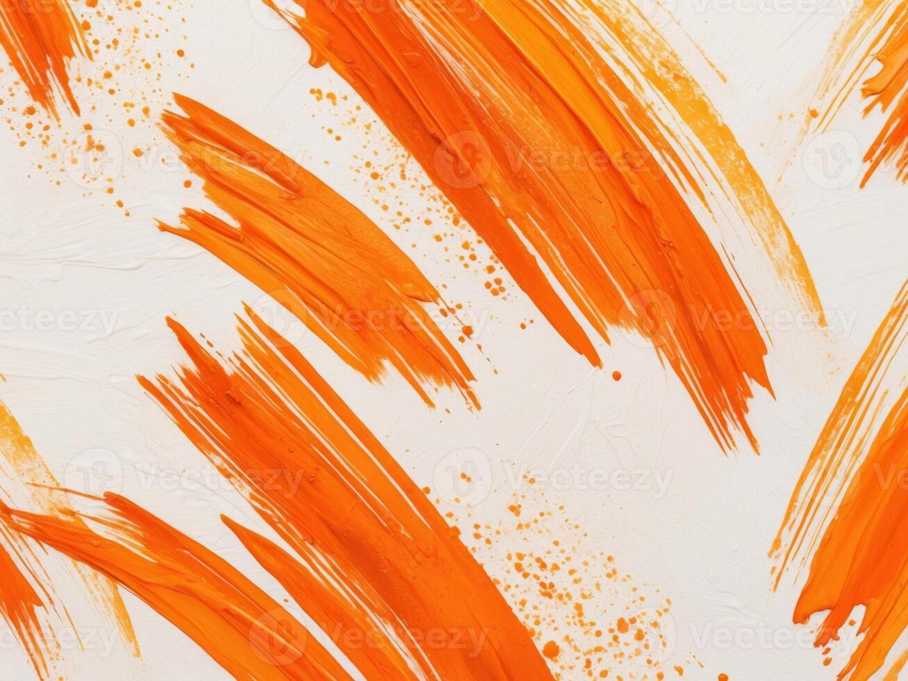 Abstract orange watercolor texture with wet brush strokes for wallpaper design. photo