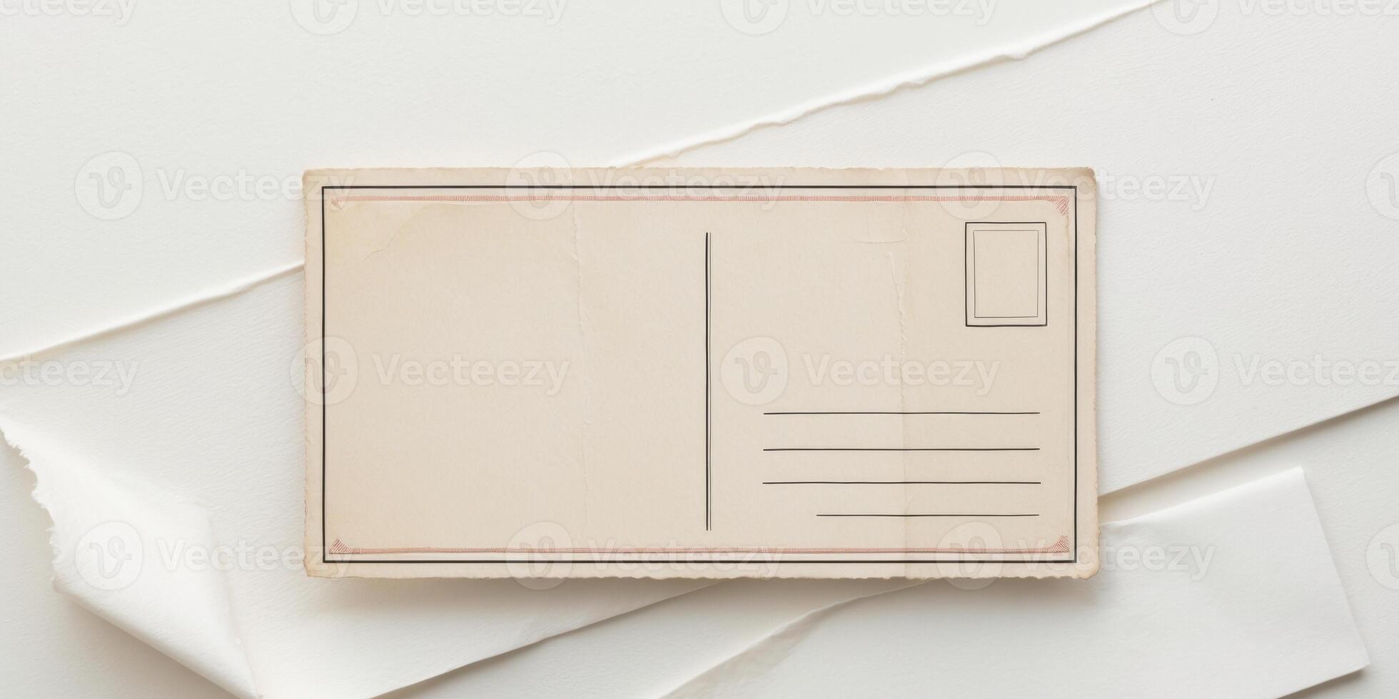 Blank of the old postcard with space for text. photo