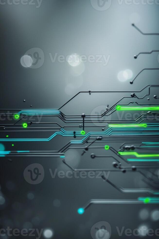 Abstract technology background with connecting lines and dots forming a futuristic network. photo