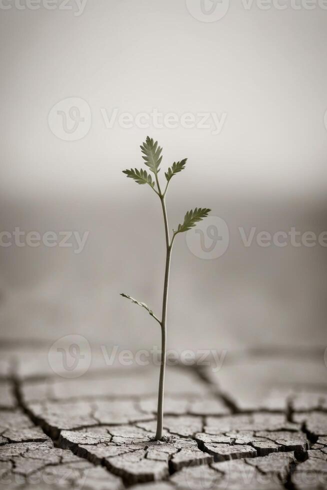 A small plant that is growing out of the ground. photo