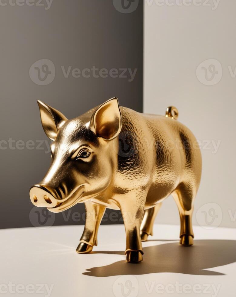 Golden Boar Figurine A representation of a boar made from gold w. photo