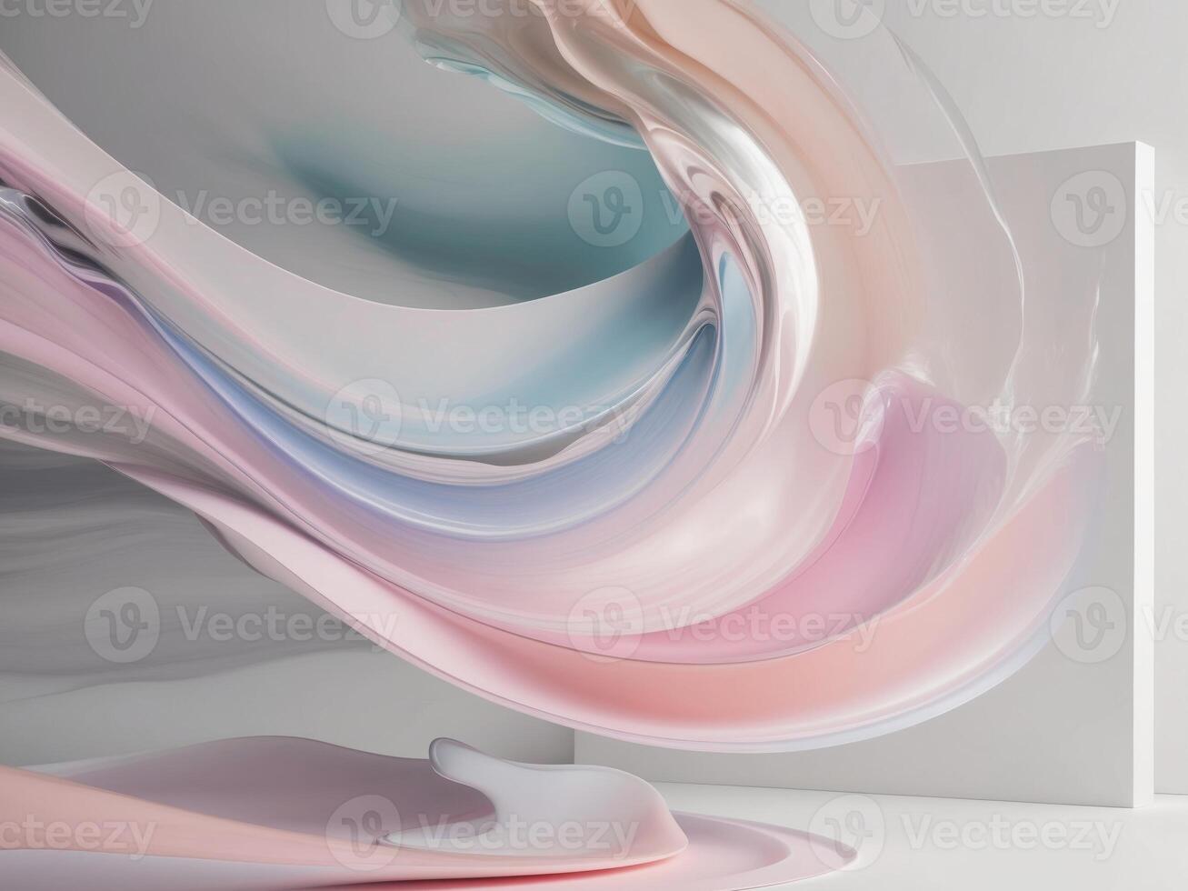 Abstract Liquid Art Pastel Color Transitions and Dynamic Motion. photo
