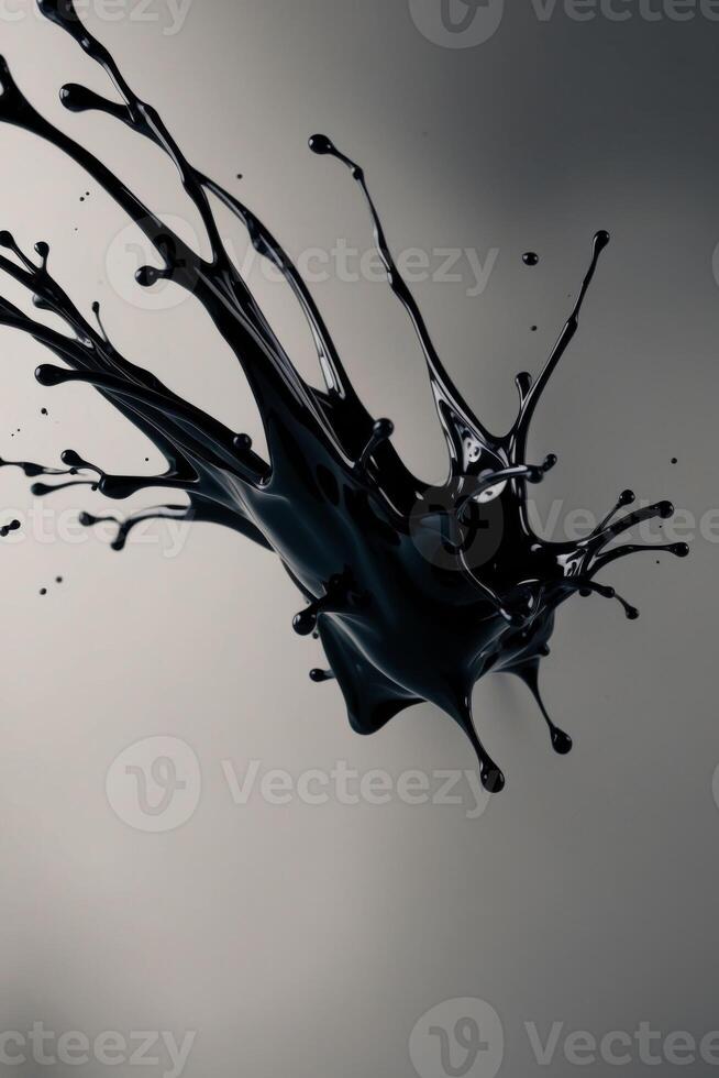 bold black liquid splash swirling gracefully creating striking visual impact. photo