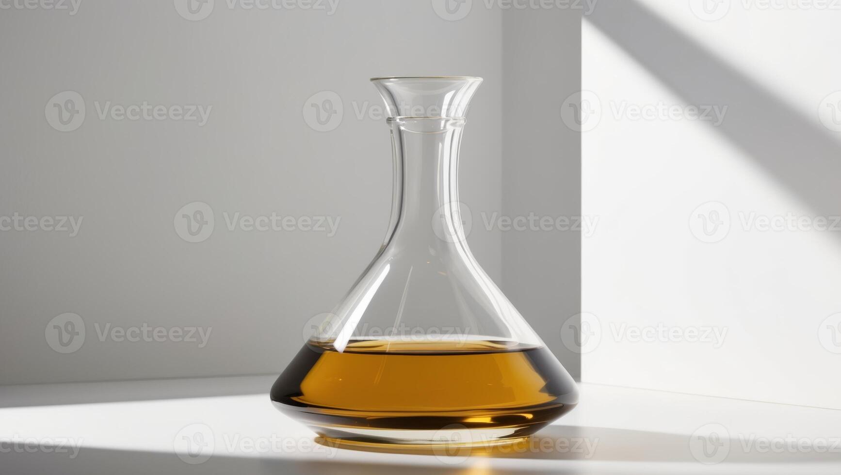 organic cold pressed poppy seed oil in a glass carafe. photo