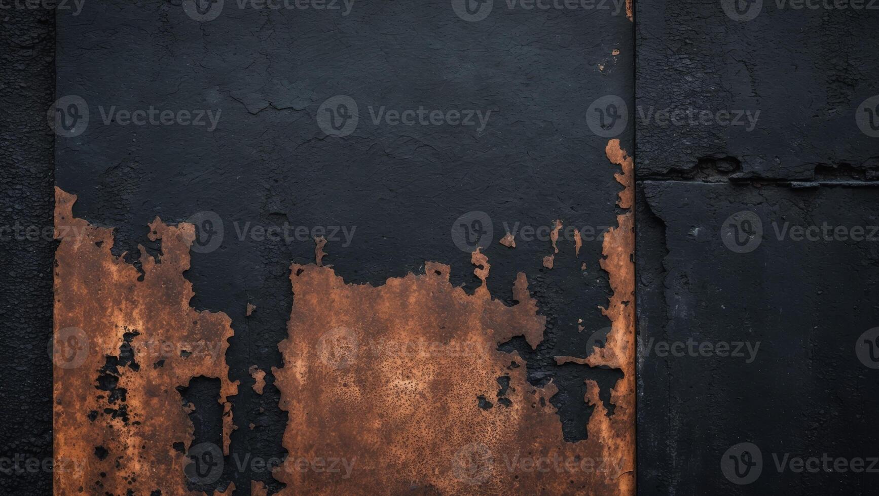 old grunge copper bronze rusty texture dark black background effect. photo