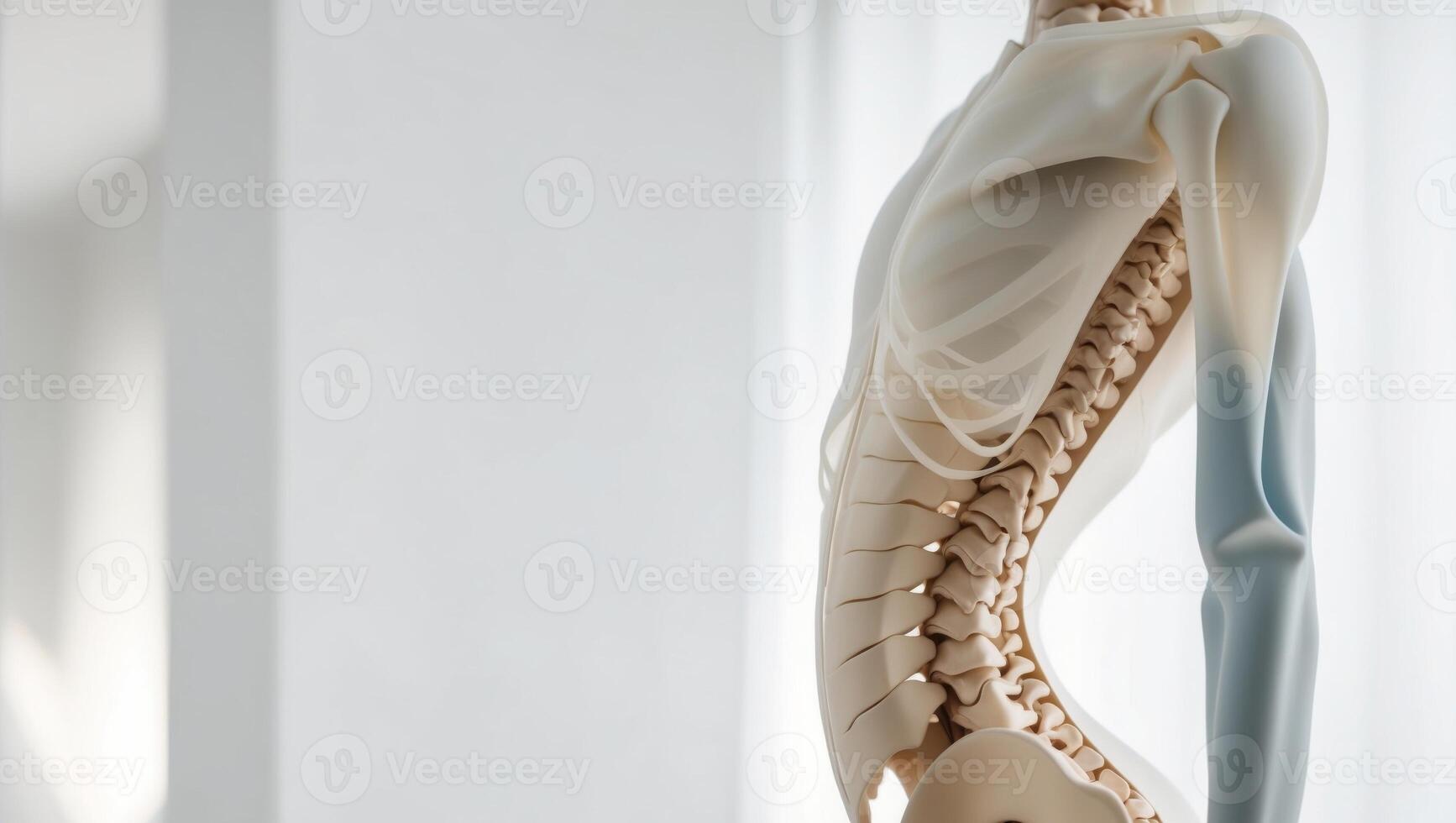 Conceptual Image of Human Spine with Emphasis on Lower Back or lumbar and cervical muscles. photo