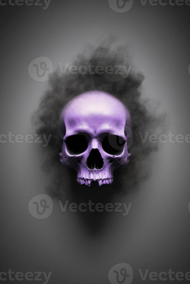 Eerie violet skull wallpaper a creepy and captivating design for your unique space decor. photo