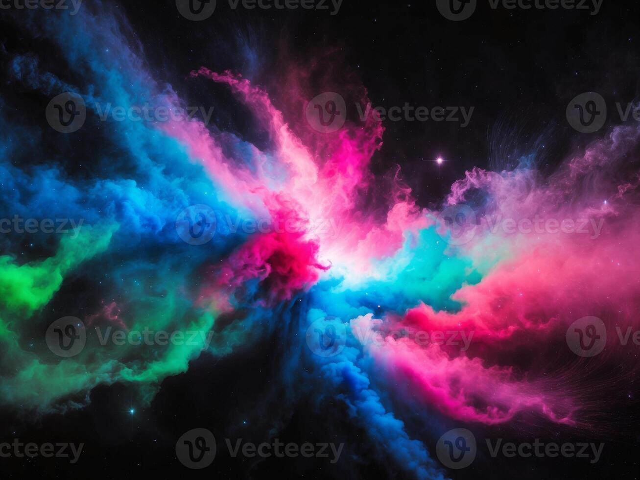 Cosmic colors explode in a majestic display of swirling gases and distant stars. photo