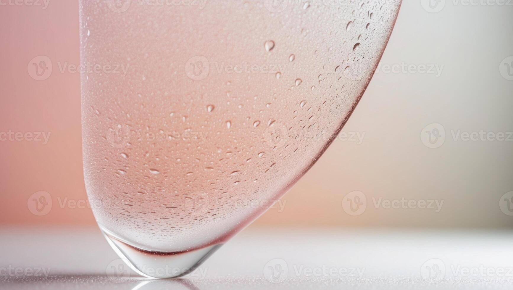 Soft Pink Peach Gradient Background with Frosted Glass Effect and Water Droplets. photo