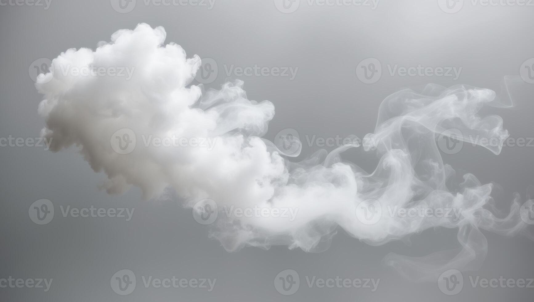 billowing white smoke on light gray background thick misty appearance vertical format. photo