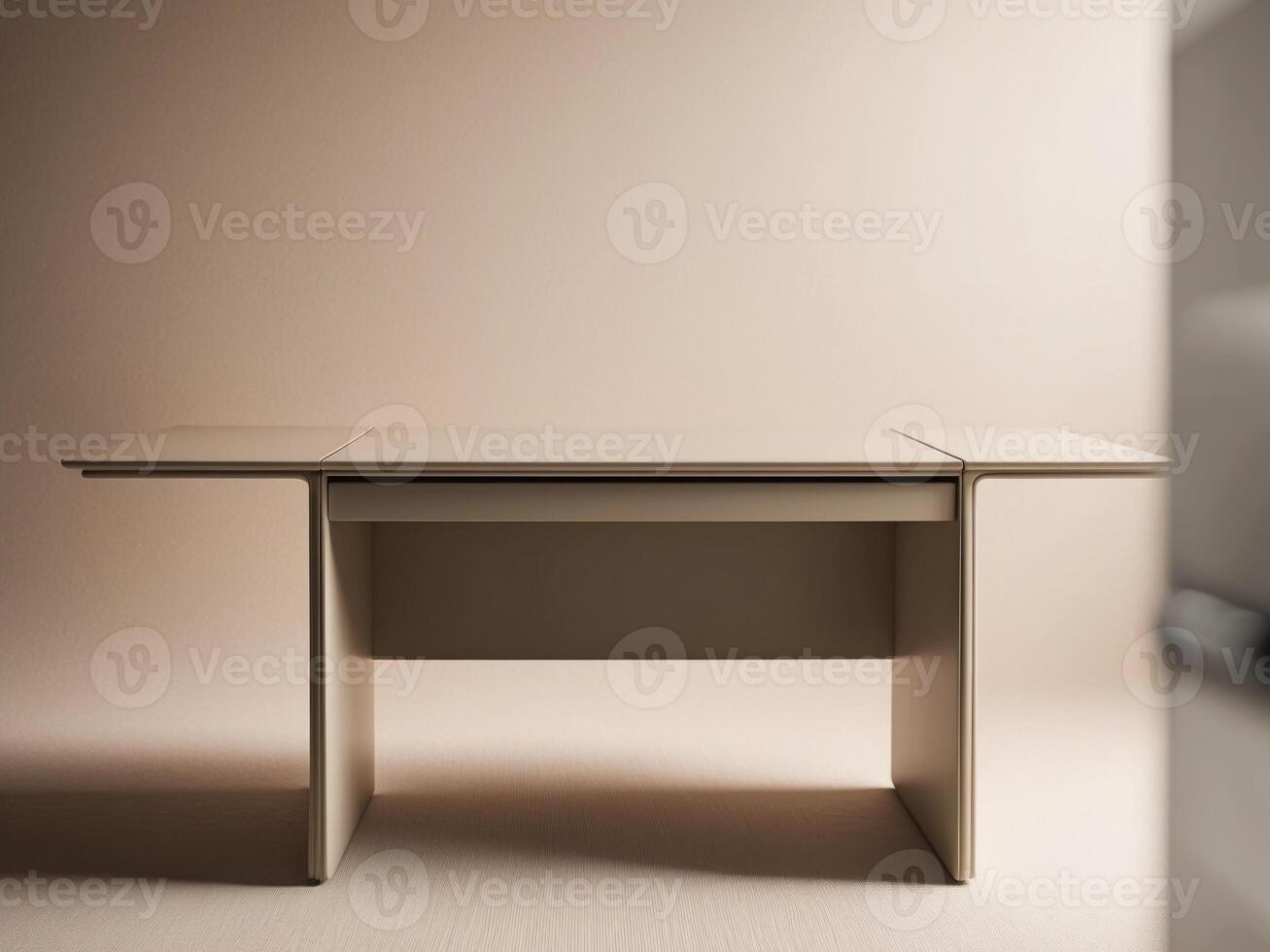 Modern Writing Desk with Clean Lines and Smooth Finish. photo