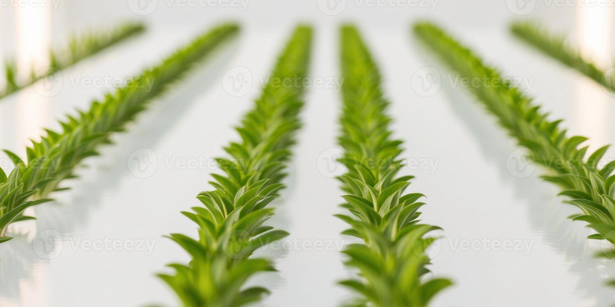 Green Shoots in a Row - Greenhouse Production. photo