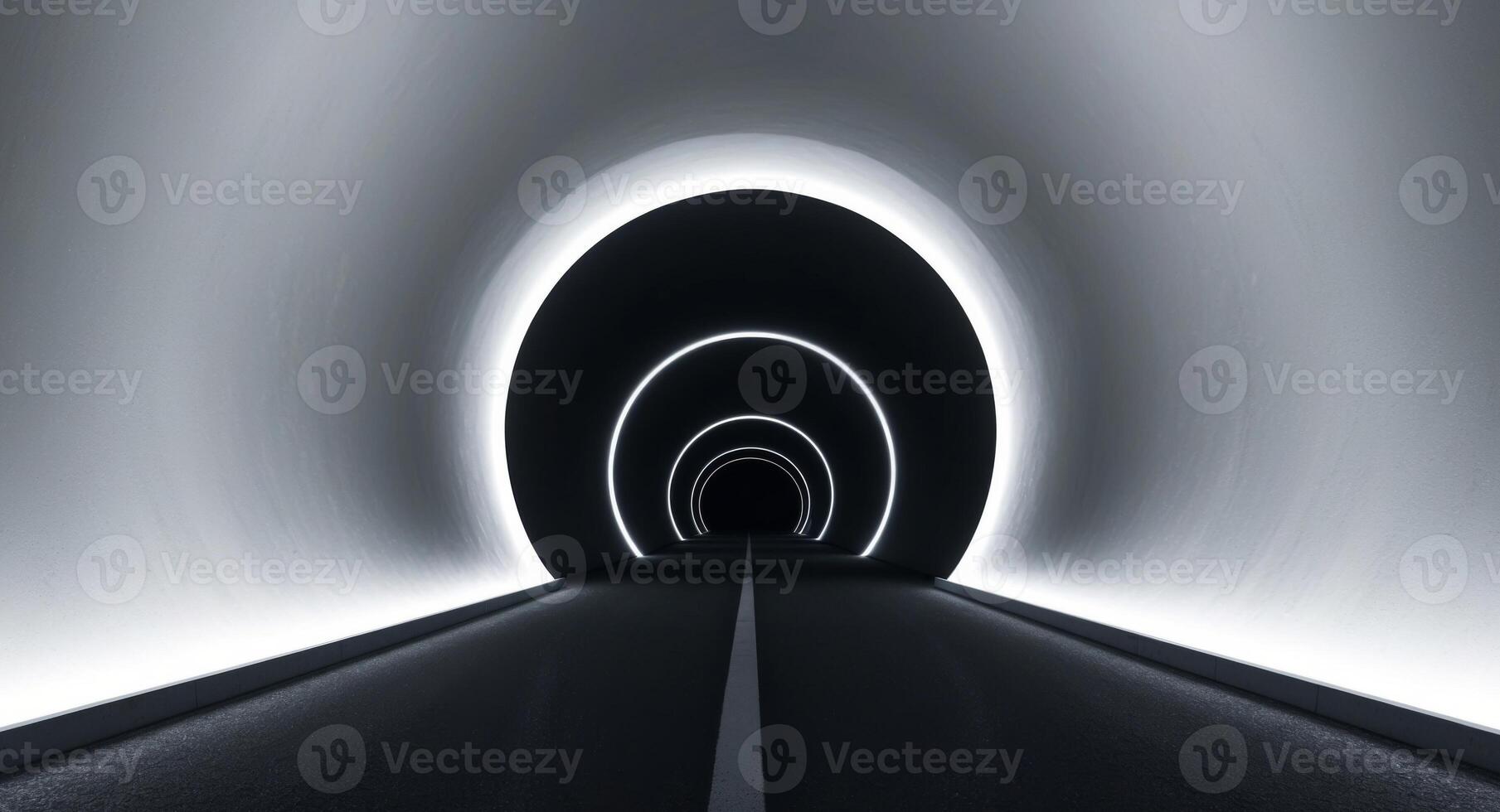 Glowing Archway Leading to a Dark Tunnel. photo