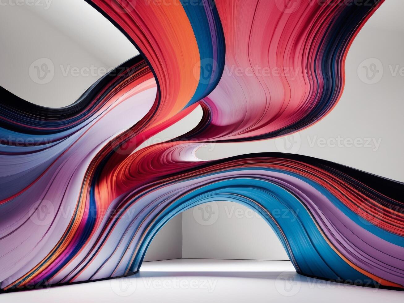 Colorful Wavy Texture In Dynamic Abstract Art. photo
