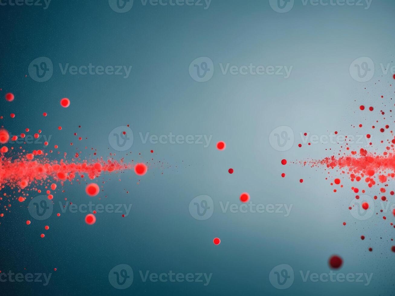 Abstract digital landscape with glowing red dots. photo