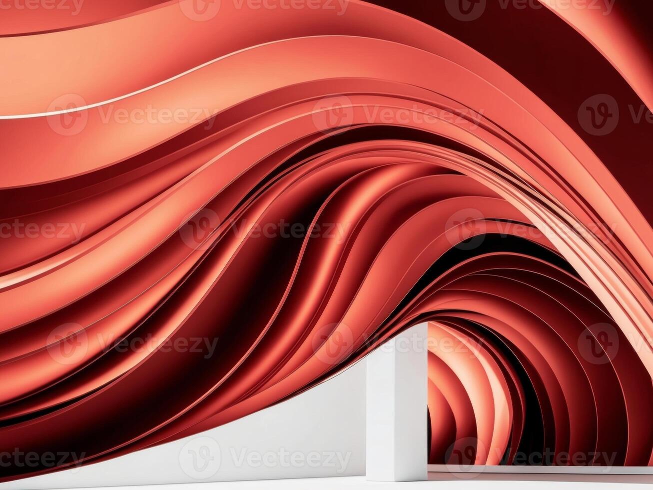 abstract red and orange smooth flowing wave lines background. photo