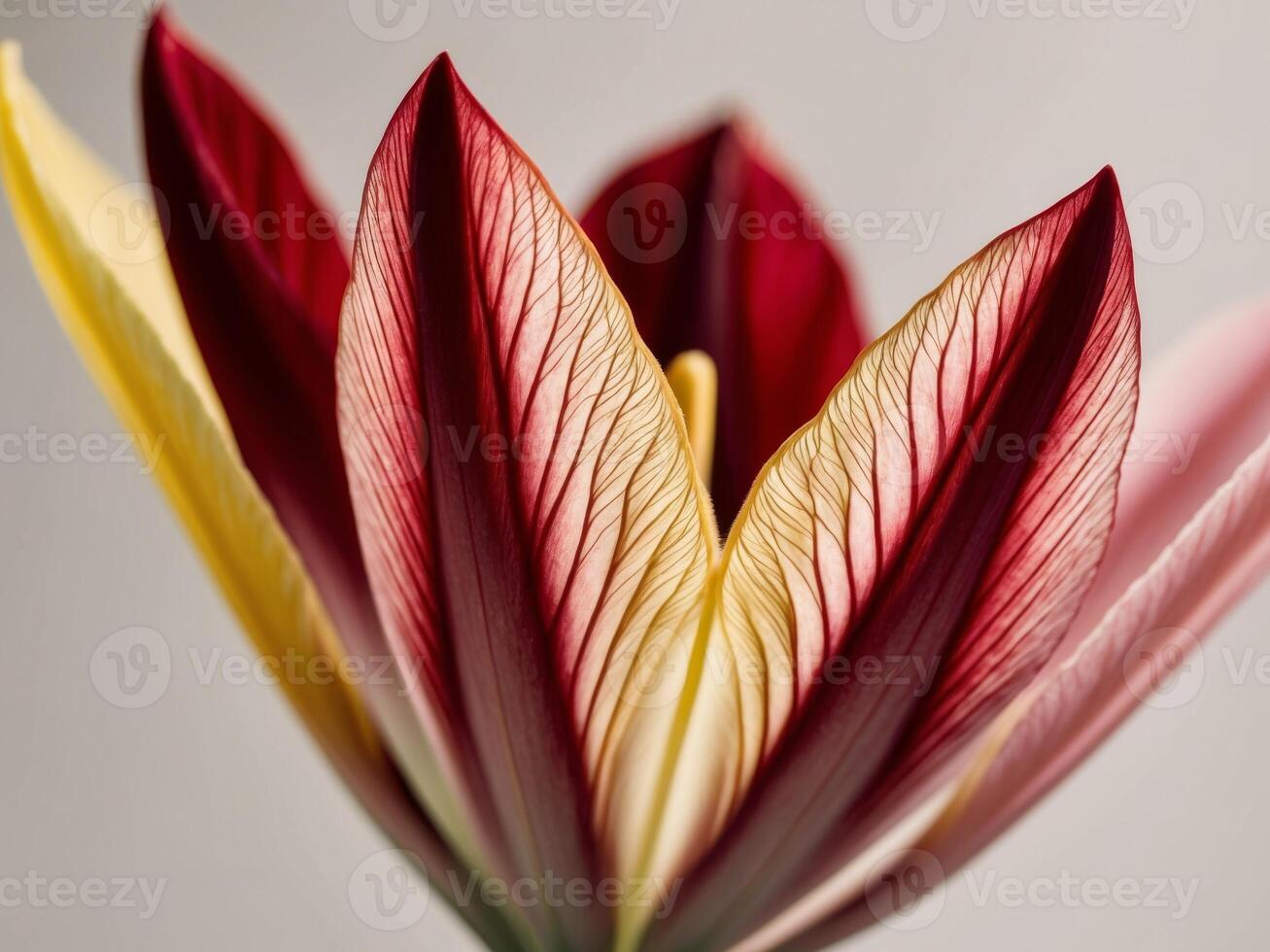 Captivating botanical macro showcasing the intricate textures and rich vibrant colors of petals A visually stunning and contemporary floral abstract design. photo