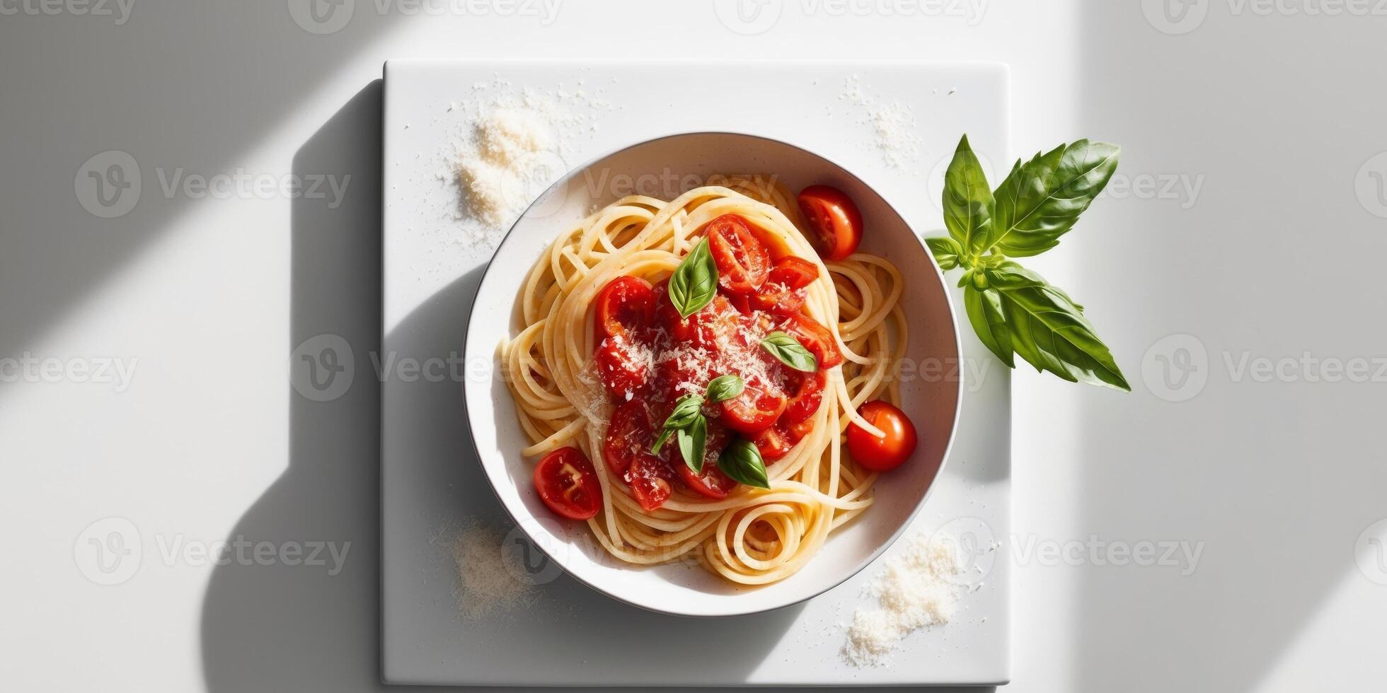 Brighten Your Pasta with Fresh Tomato and Basil Sauce. photo